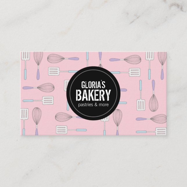 Carte De Visite Boulangerie de spatule Whisk Feminine (Devant)