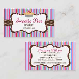 Carte De Visite Boulangerie de tarte colorée