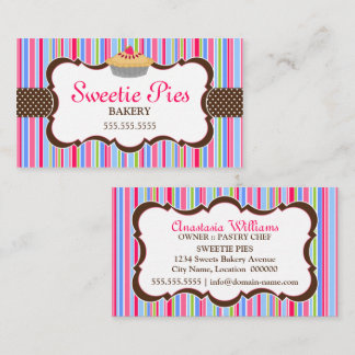 Carte De Visite Boulangerie de tarte colorée