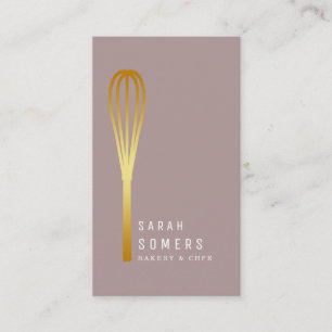 Carte De Visite Boulangerie de Whisk Parties scintillant d'or mode