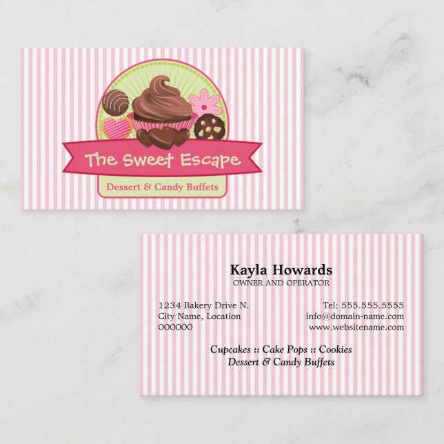Carte De Visite Boulangerie douce de desserts (Devant / Derrière)