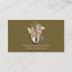 Carte De Visite Boulangerie Dust Green Sage Fabricant de gâteaux B
