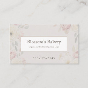Carte De Visite Boulangerie Florale Vintage Élégante