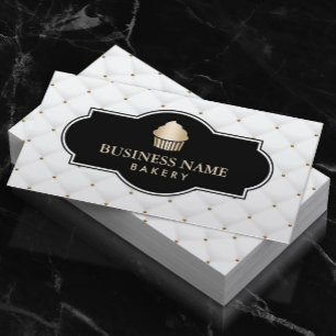 Carte De Visite Boulangerie Gold Cupcake Luxury Quilé
