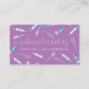 Carte De Visite Boulangerie hologramme violet Pâtisserie Chef fait