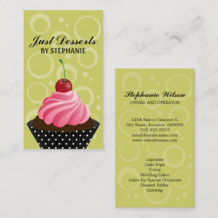 Carte De Visite Boulangerie lunatique de petit gâteau de cerise
