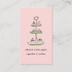 Carte De Visite Boulangerie Macaron Cute Cupcake Rose
