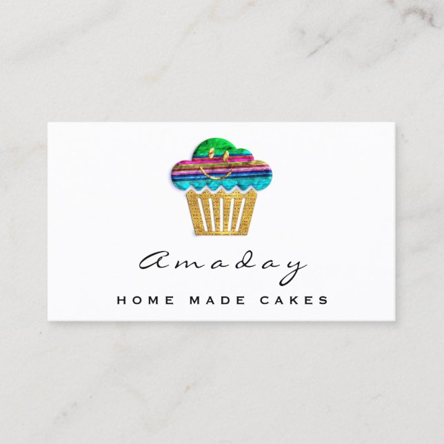 Carte De Visite Boulangerie Maison Gâteaux Fabriqués Logo Muffin C (Devant)