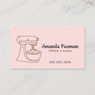 Carte De Visite Boulangerie Mélange Rose Cute Illustration