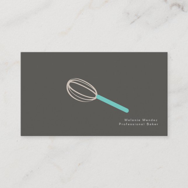 Carte De Visite Boulangerie minimaliste Baker Cake Whisk (Devant)