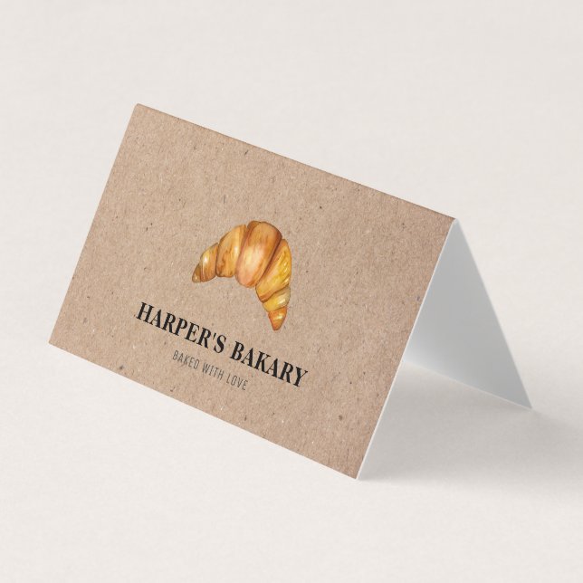 Carte De Visite Boulangerie moderne Croissant Logo Professionnel  (Devant)