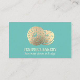 Carte De Visite Boulangerie moderne et tendance en or beignets fai