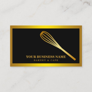 Carte De Visite Boulangerie moderne Gold Whisk