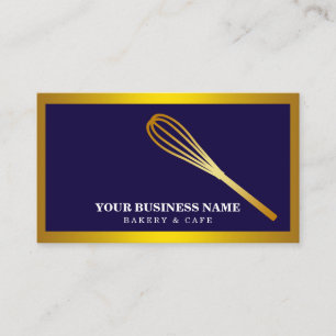 Carte De Visite Boulangerie moderne Gold Whisk