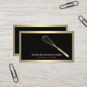 Carte De Visite Boulangerie moderne Gold Whisk