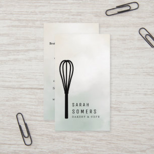 Carte De Visite Boulangerie moderne Parties scintillant d'or Whisk