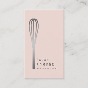 Carte De Visite Boulangerie moderne Parties scintillant d'or Whisk