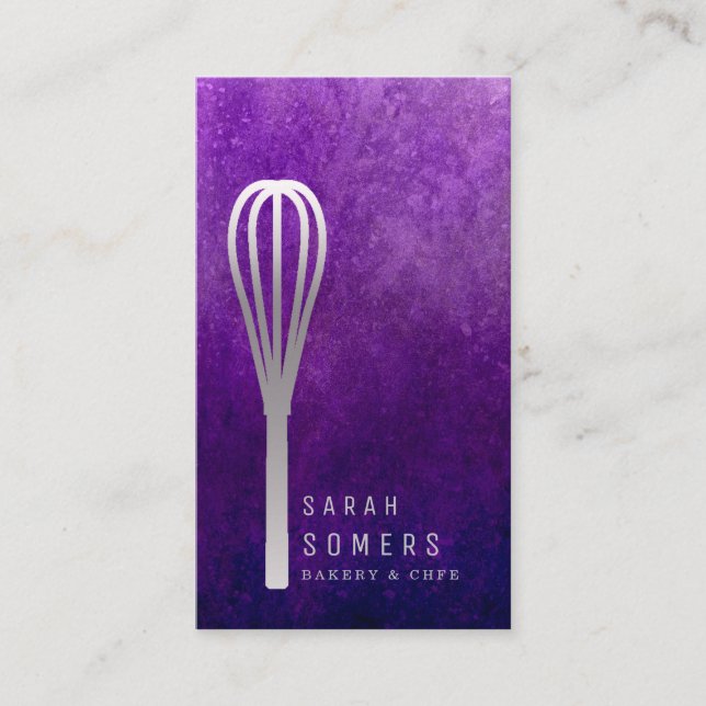 Carte De Visite Boulangerie moderne Parties scintillant d'or Whisk (Devant)