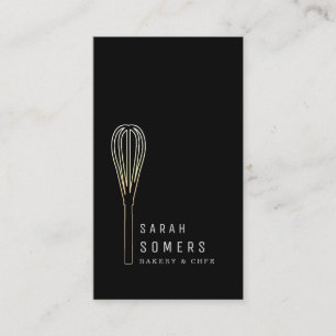 Carte De Visite Boulangerie moderne Parties scintillant d'or Whisk