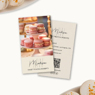 Carte De Visite Boulangerie Monogramme Logo Beige