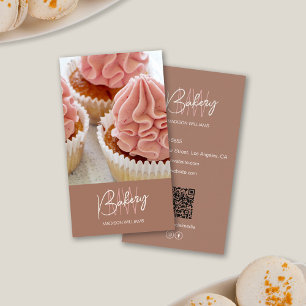 Carte De Visite Boulangerie Monogramme Logo Photo personnalisée QR