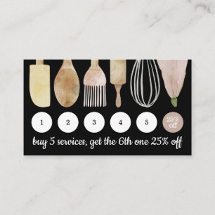 Carte De Visite Boulangerie noire outil pâtisserie cake cuisine lo