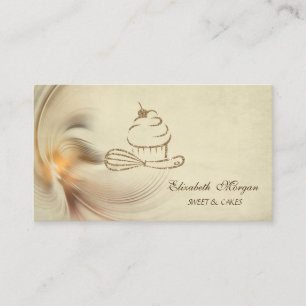 Carte De Visite Boulangerie Parties scintillant Or moderne Cupcake