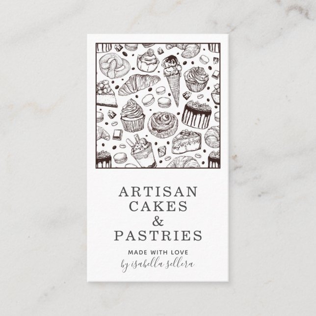 Carte De Visite Boulangerie Pâtisserie Chef Gâteaux Et Pâtisseries (Devant)
