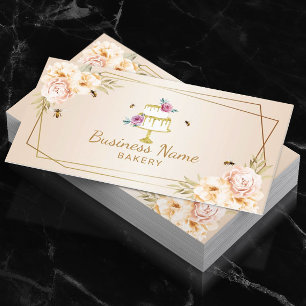 Carte De Visite Boulangerie Pâtisserie Chef Pearl Fleur & Bees Swe