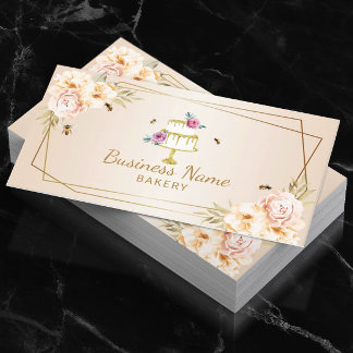 Carte De Visite Boulangerie Pâtisserie Chef Pearl Fleur & Bees Swe
