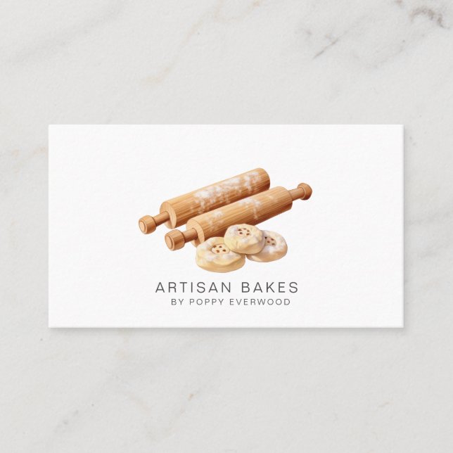 Carte De Visite boulangerie Pâtisserie Chef Rolling Pins (Devant)