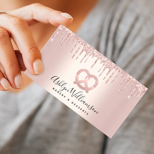 Carte De Visite boulangerie pâtisserie Chef traiteur Rose Gold Par (Créateur téléchargé)