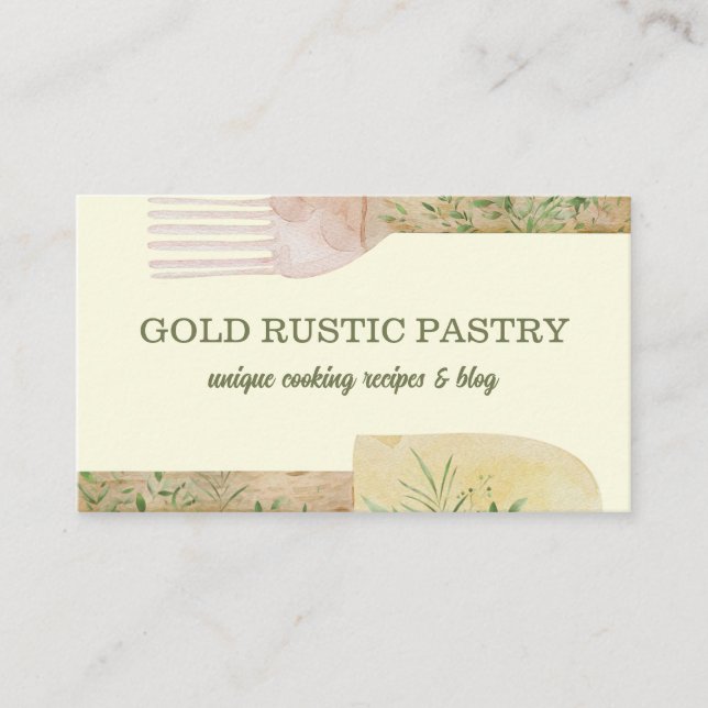 Carte De Visite Boulangerie Pâtisserie Rustique Jaune (Devant)