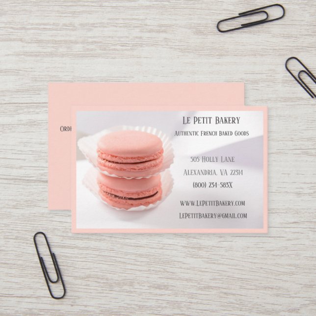 Carte De Visite boulangerie rose boulangerie pâtisserie Chef Pink  (Devant/Arrière en situation)