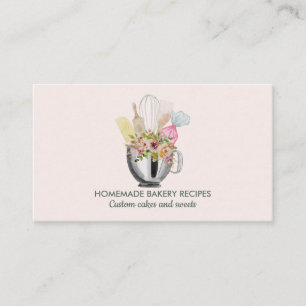 Carte De Visite Boulangerie rose Cuisine Cuisinier Chef personnel