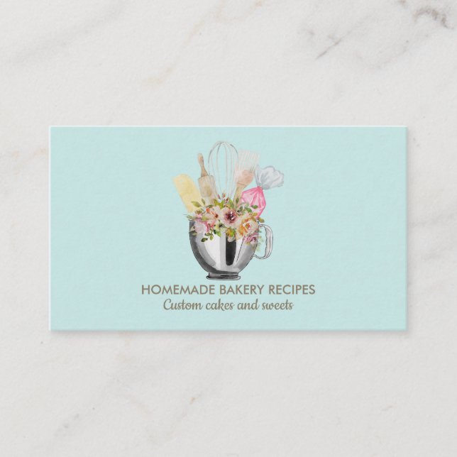 Carte De Visite Boulangerie sarcelle Nourriture Cuisinier Chef per (Devant)
