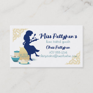 Carte De Visite Boulangerie Silhouette cuisine pâtissier de classe