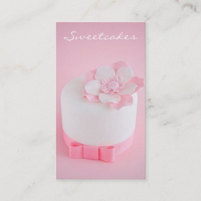 Carte De Visite Boulangerie simple rose et blanche (Devant)