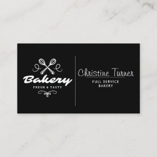 Carte De Visite Boulangerie sur mesure simple en noir et blanc