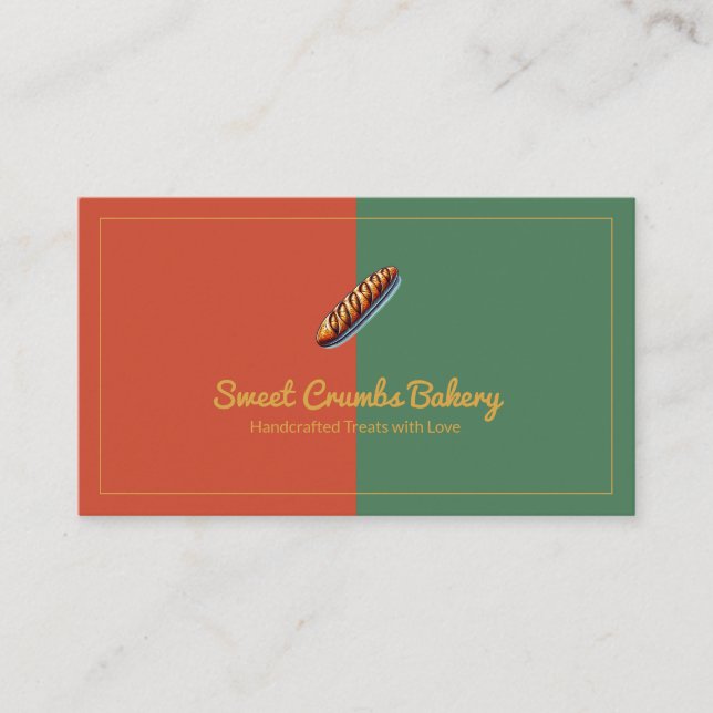 Carte De Visite Boulangerie Sur Mesure Terracotta, Vert, Jaune De  (Devant)