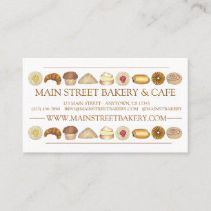 Carte De Visite Boulangerie Viennoiseries Croissant Donut Muffin P