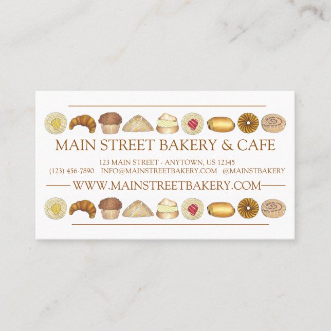 Carte De Visite Boulangerie Viennoiseries Croissant Donut Muffin P (Devant)