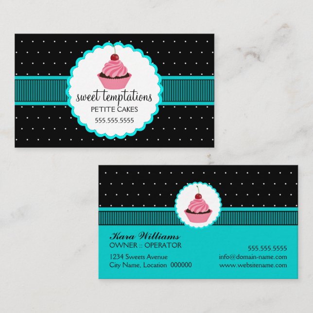 Carte De Visite Boulangerie Whimsal Cupcake (Devant / Derrière)