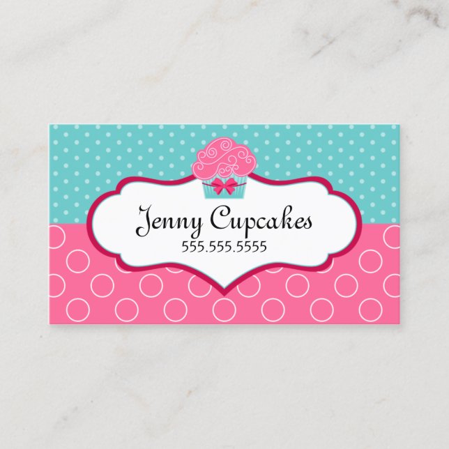Carte De Visite Boulangerie Whimsical Cupcake (Devant)