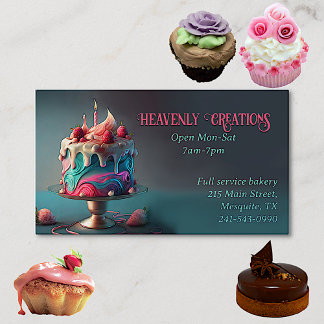 Carte De Visite Boulangerie Whimsical Pretty Cake