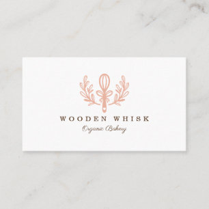 Carte De Visite Boulangerie Whisk & Floral Feuille Wreath Loyauté 