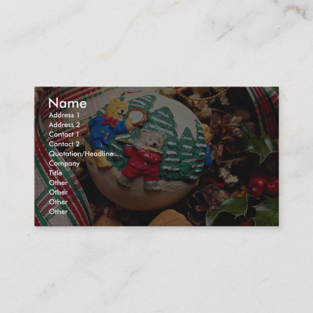 Carte De Visite Boule de Noël de l'enfant unique (Devant)