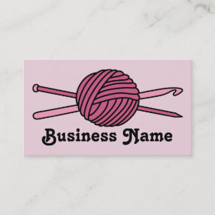 Carte De Visite Boule rose de fil (Knit et crochet)