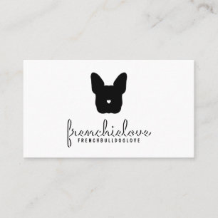Carte De Visite Bouledogue français logo mignon simple gardien d'a