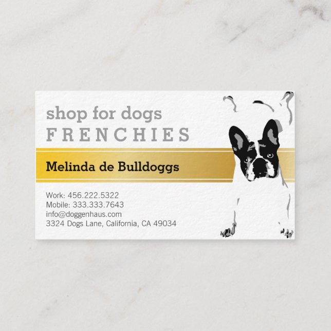 Carte De Visite Bouledogue français luxe (Dos)